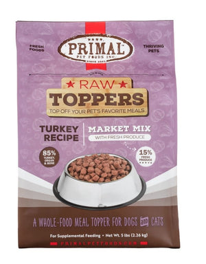 PRIMAL Raw Toppers Market Mix Turkey Recipe 5lb