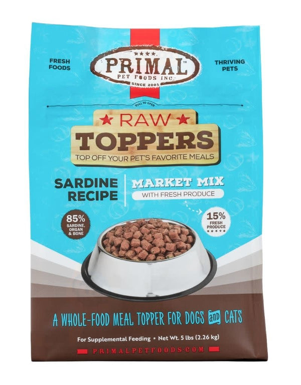 PRIMAL Raw Toppers Market Mix Sardine Recipe 5lb