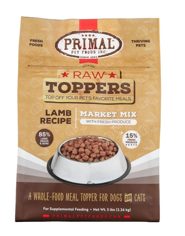 PRIMAL Raw Toppers Market Mix Lamb Recipe 5lb