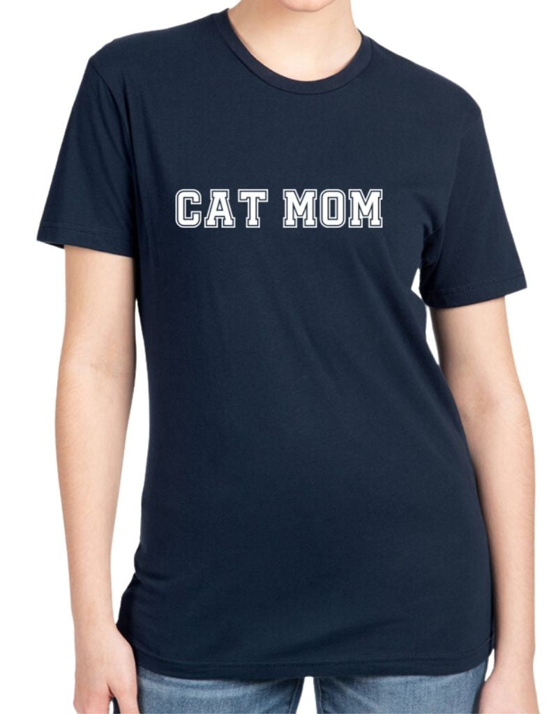 FISH & BONE Varsity Cat Mom T-shirt Midnight Navy
