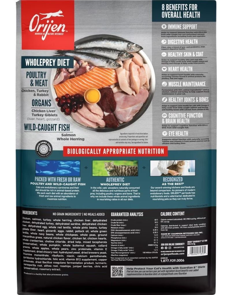 ORIJEN USA Guardian 8 Grain-Free Dry Cat Food 10 lb.