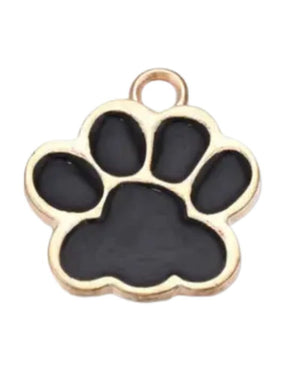 FISH & BONE Black Pawprint Charm