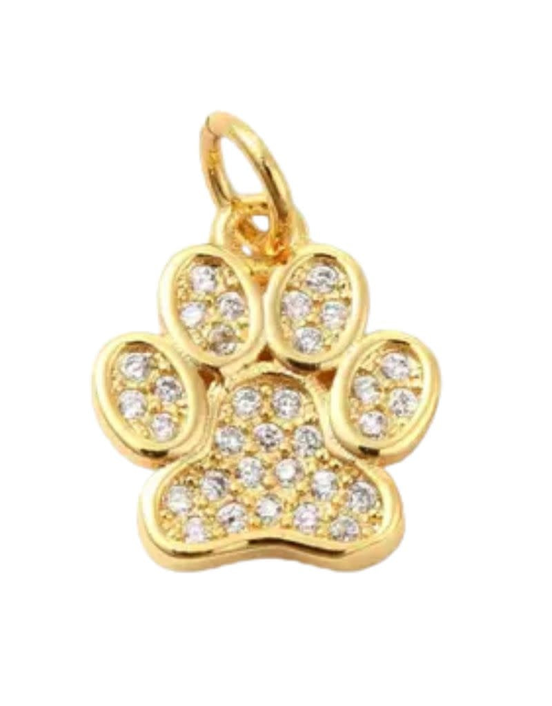 FISH & BONE Gold Pawprint Charm