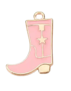 FISH & BONE Pink Cowboy Boot Charm