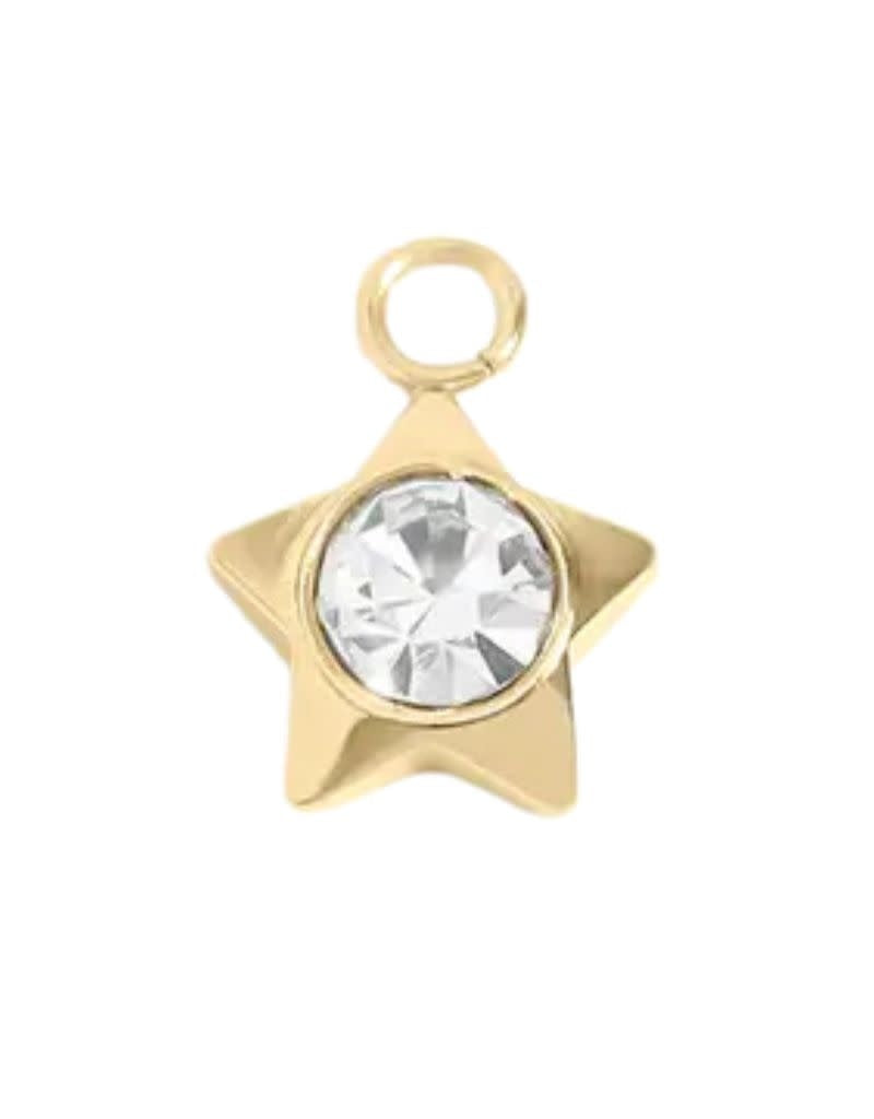 FISH & BONE 18K Gold Star & Cubic Zirconia Charm
