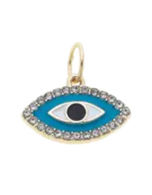 FISH & BONE Pave Evil Eye Charm