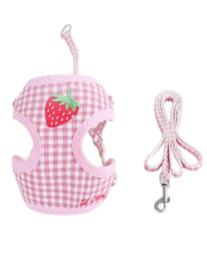 TOBY SUPPLY Strawberry Leash + Harness Set