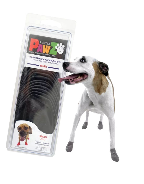 PAWZ Waterproof Rubber Dog Boots Black