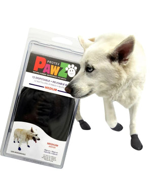 PAWZ Waterproof Rubber Dog Boots Black