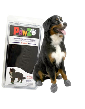 PAWZ Waterproof Rubber Dog Boots Black