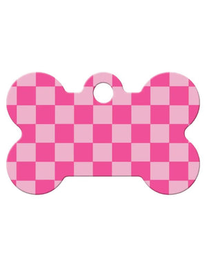 QUICK TAG Tag Pink Checkered Bone S