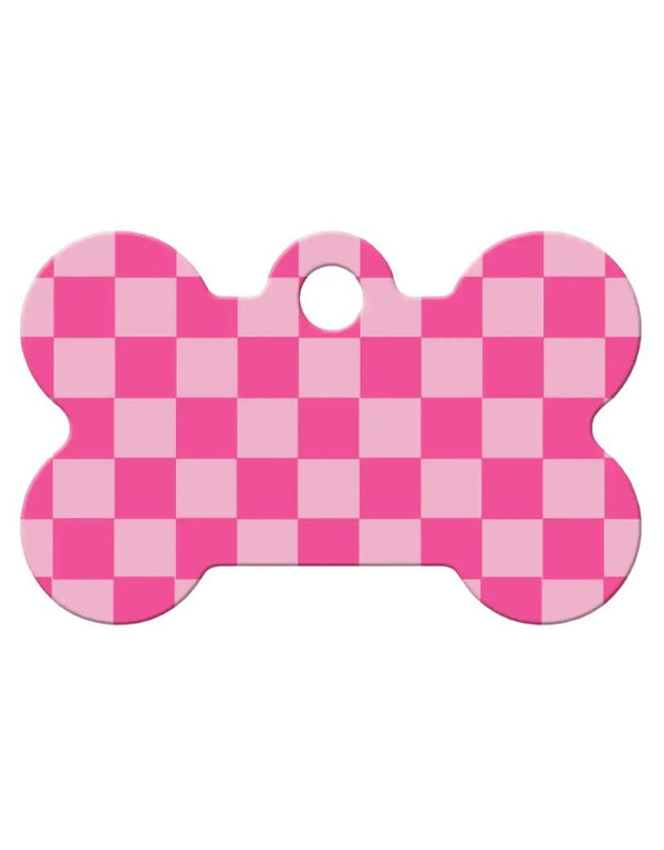 QUICK TAG Tag Pink Checkered Bone S