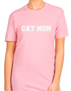 FISH & BONE Varsity Cat Mom T-shirt Light Pink
