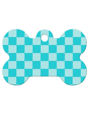 QUICK-TAG Aqua Checkered Bone L