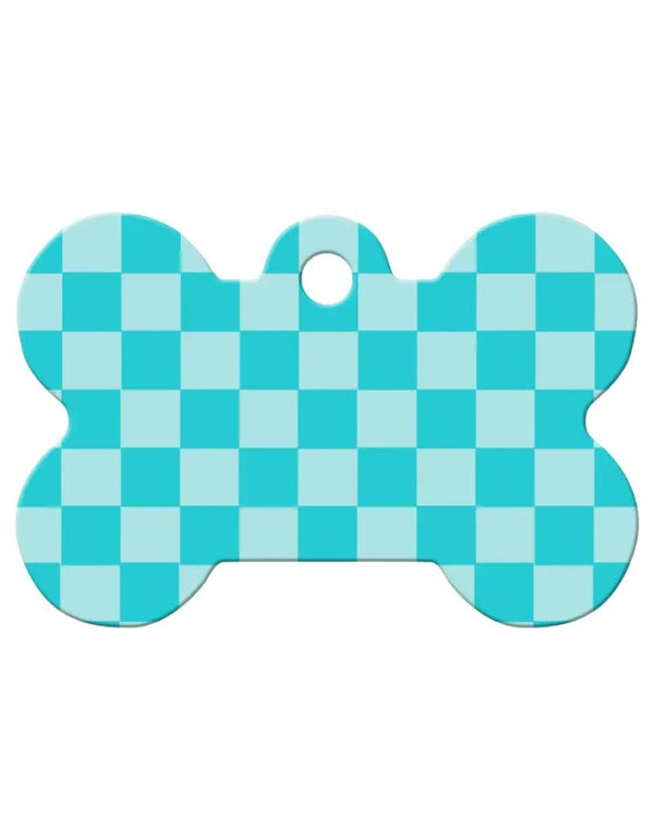 QUICK-TAG Aqua Checkered Bone L
