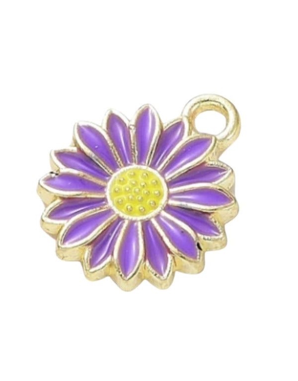 FISH & BONE Purple Daisy Charm