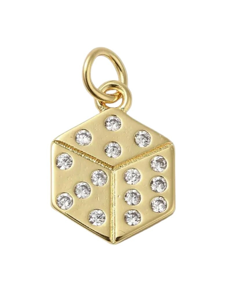 FISH & BONE Gold Dice Charm