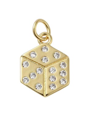 FISH & BONE Gold Dice Charm