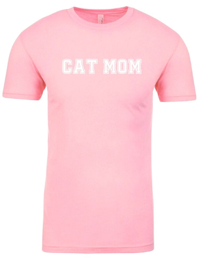 FISH & BONE Varsity Cat Mom T-shirt Light Pink