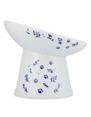 NECOICHI Tilted Stress Free Raised Cat Food Bowl Nordic Blue