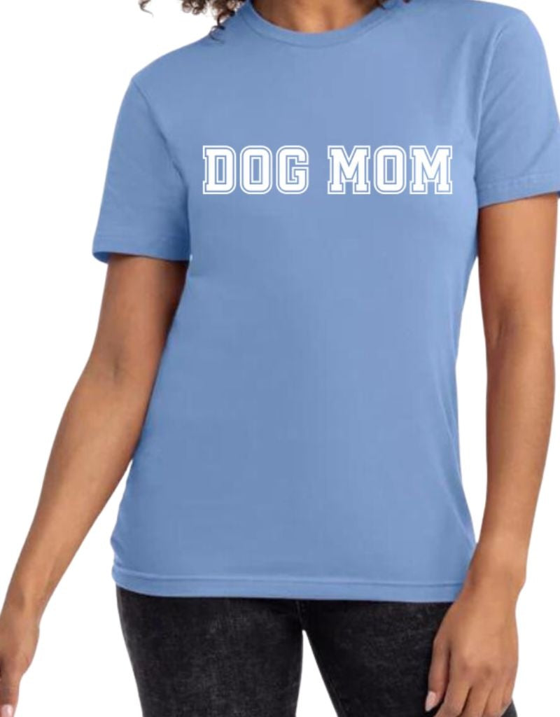 FISH & BONE Varsity Dog Mom T-shirt Peri Blue