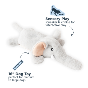 TALL TAILS Stuffless Elephant Dog Toy 16IN