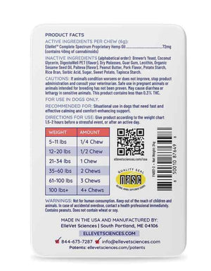 ELLEVET ElleCalm and Comfort Dog Chews 4CT Tin