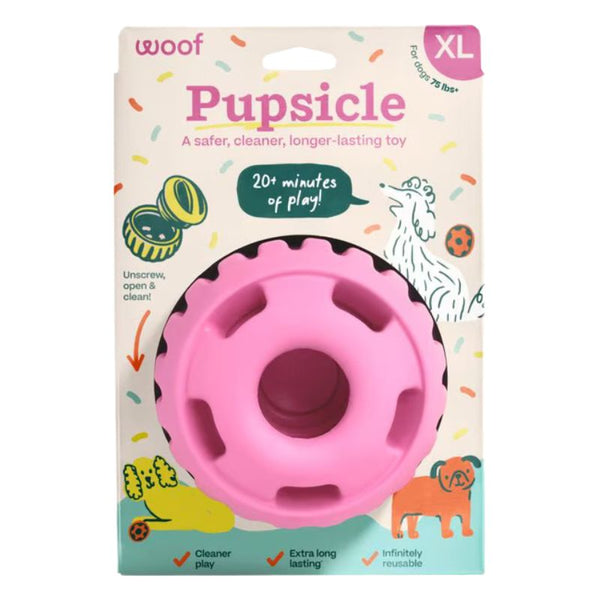 WOOF Birthday Dog Pupsicle Toy Pink
