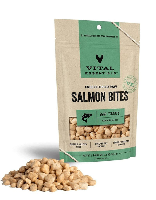 VITAL ESSENTIALS Freezedried Salmon Bites Dog Treats