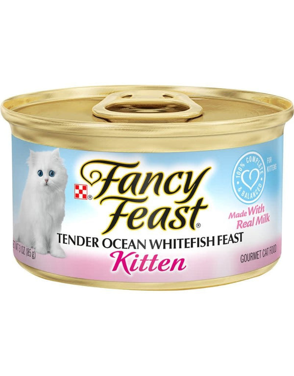FANCY FEAST Grain Free Pate Kitten Ocean Whitefirsh Case 24/3oz.