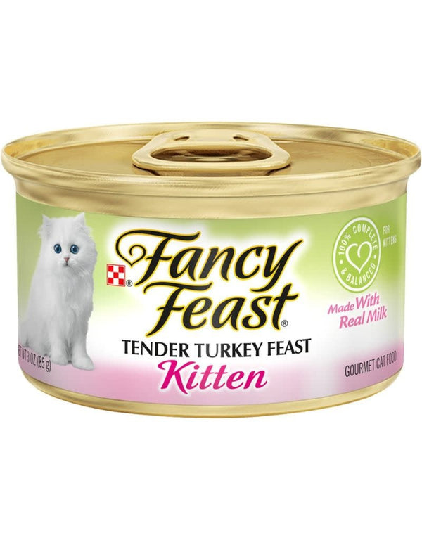 FANCY FEAST Grain Free Pate Kitten Tender Turkey Case 24/3oz.