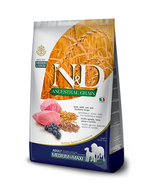 FARMINA Grain Free Adult Dog Food  Lamb & Blueberry 26.4LB Medium/Maxi