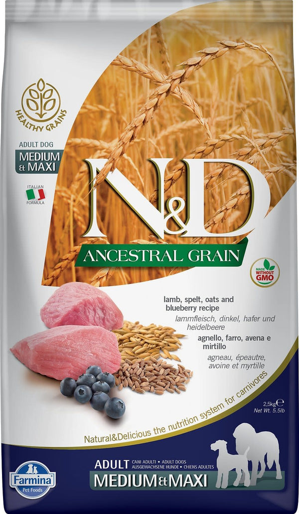 FARMINA Ancestral Grain Pumpkin Lamb & Blueberry Adult Medium & Maxi