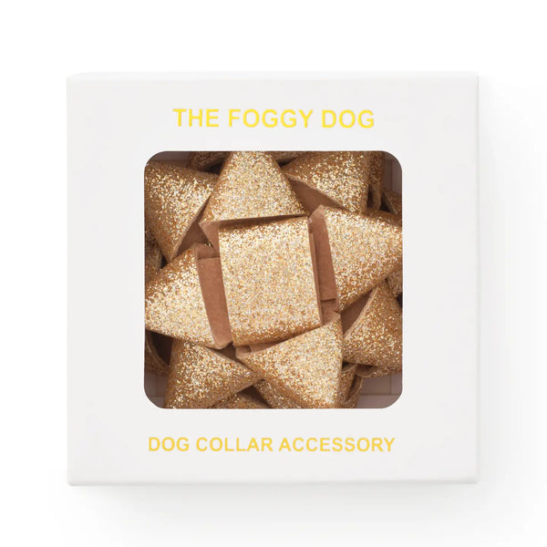 THE FOGGY DOG Gold Gift Bow Collar Attachment