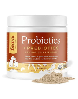 FERA PET ORGANICS Dog and Cat Probiotics with Prebiotics 2.5OZ