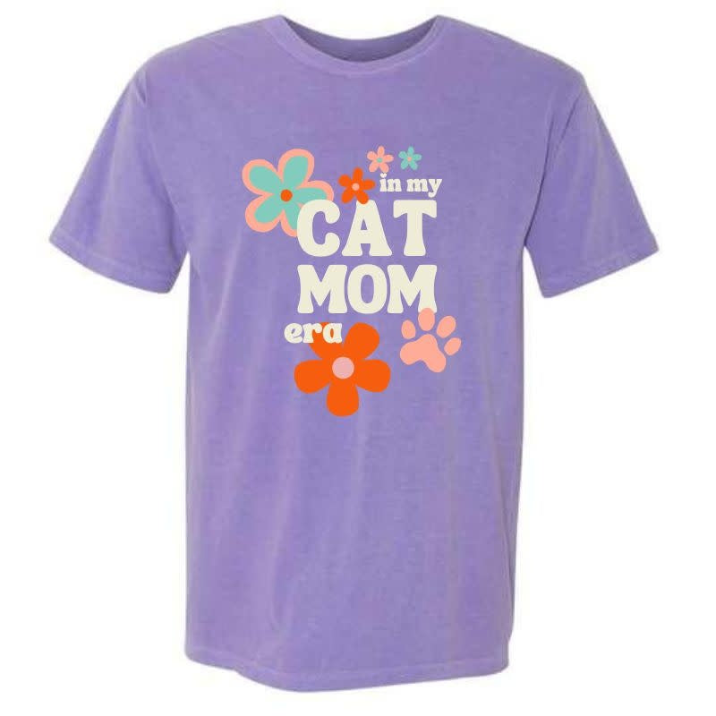 FISH & BONE Cat Mom Era T-shirt Violet