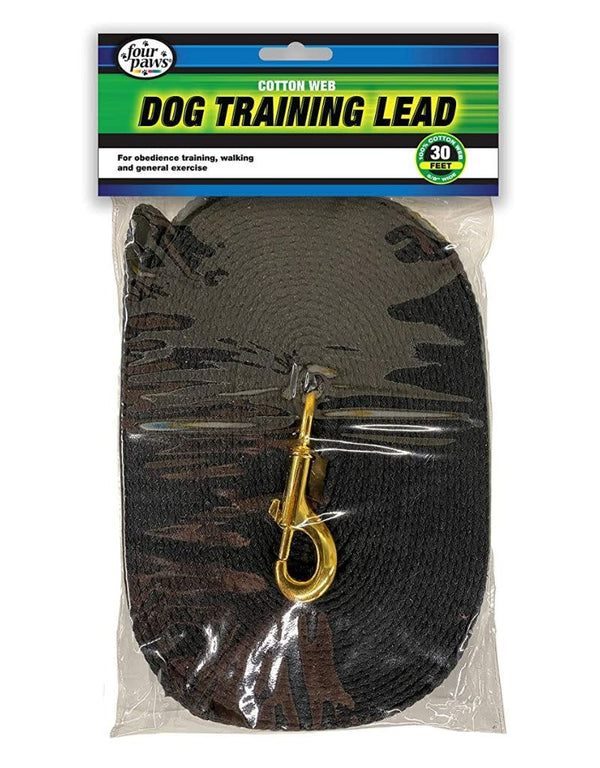 FOUR PAWS Cotton Web Lead Black