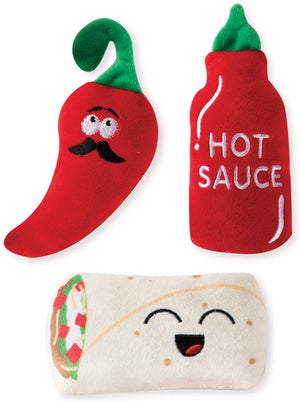 FRINGE Hot & Spicy 3 Piece Plush Dog Toy