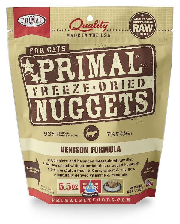 PRIMAL Venison Freezedried Feline Food 5.5oz.