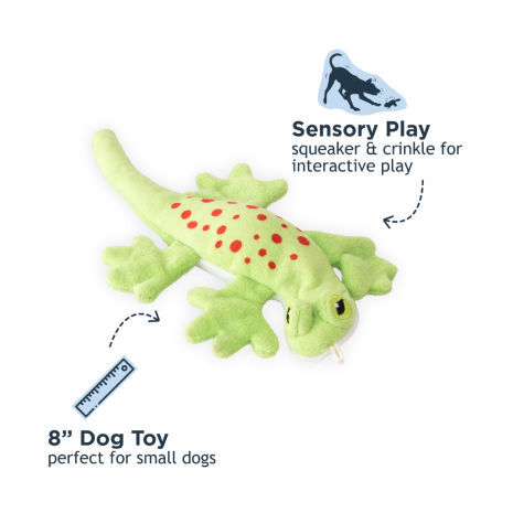 TALL TAILS Stuffless Gecko Dog Toy 8IN