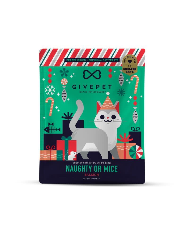 GIVEPET Holiday Naughty Mice Cat Treats 1OZ