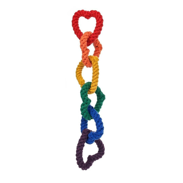 GOOD KARMA 6 Chain Rainbow Heart Rope Toy
