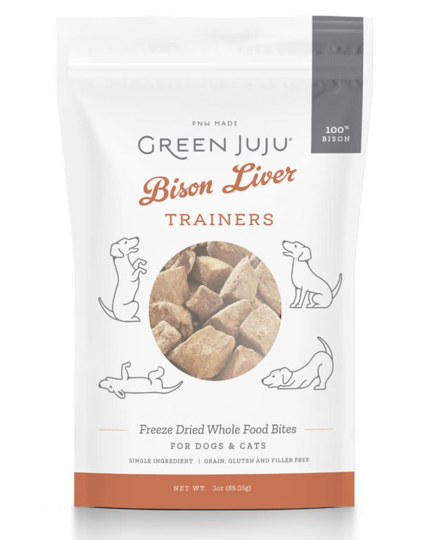 GREEN JUJU Dog Treat Training Bison Liver 3OZ