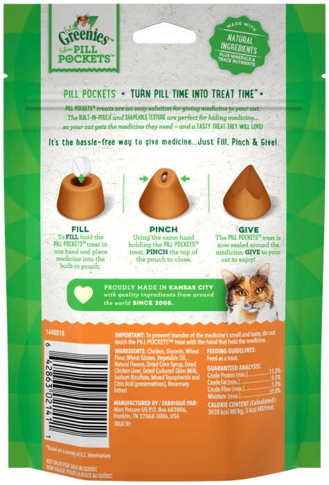 GREENIES Pill Pockets for Cats Chicken 1.6oz