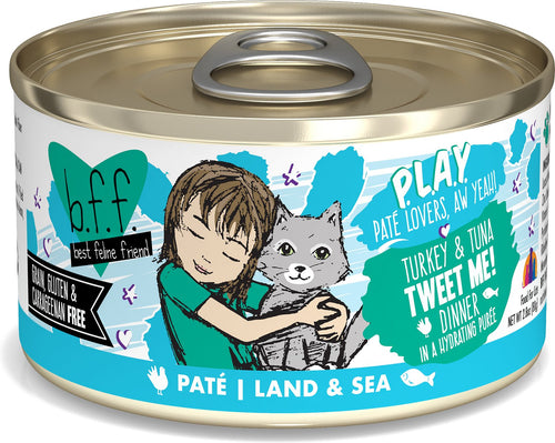 BFF PLAY Turkey and Tuna Tweet Me Canned Cat Food Case