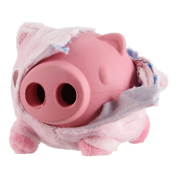 BARK Super Chewer Hambone Pig Pink Rubber Dog Toy Medium