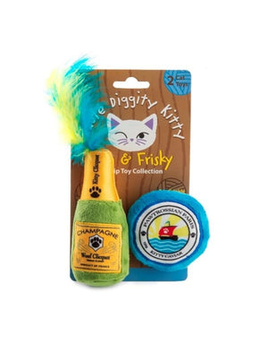 HAUTE DIGGITY DOG Kitty Clicquot Bottle & Caviar Organic Catnip Toy