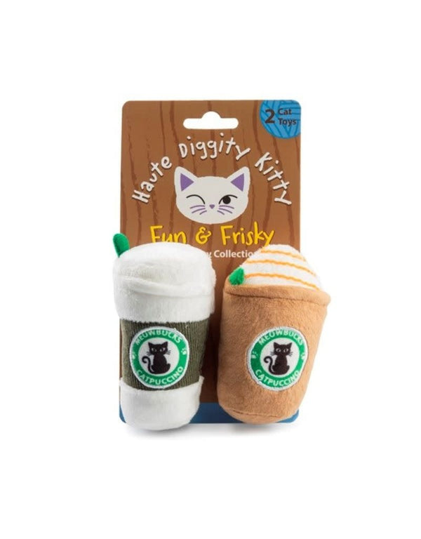 HAUTE DIGGITY DOG Meowbucks Coffee Cups Organic Catnip Toy