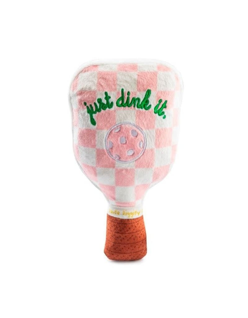 HAUTE DIGGITY DOG Pink Checker Pickleball Paddle Dog Toy