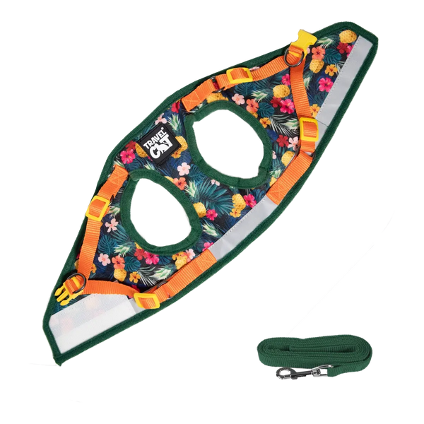 TRAVEL CAT Leash & Harness Set Hawaiian Shirt